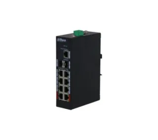 Dahua DH-PFS3211-8GT-120-V2 - Switch Industrial No Gestionable, 11 Puertos (8 Gbps PoE + 2 SFP Gbps + Uplink Gbps), Puertos PoE: 2x PoE++ (90W) y 6x PoE+ (15/30W), PoE Budget 120W, Temperatu
