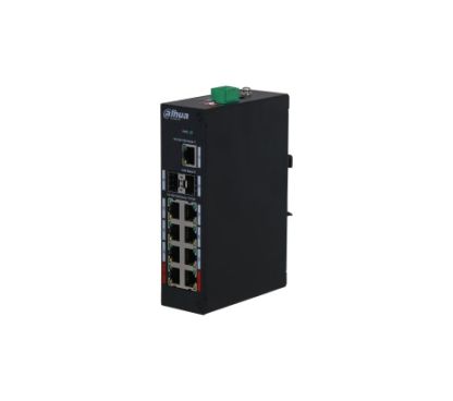 Dahua DH-PFS3211-8GT-V2 Unmanaged hardened switch. High-performance switch chip and large cache that ensure there is no video lag. Complies with IEEE 802.3, IEEE 802.3u, and IEEE 802.3x. A wide operat