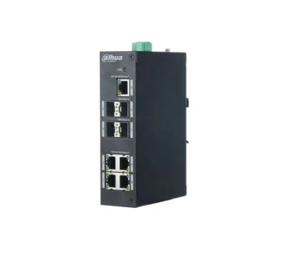 Dahua DH-PFS3409-4GT-V2 Unmanaged hardened switch. High-performance switch chip and large cache that ensure there is no video lag. Complies with IEEE 802.3, IEEE 802.3u, and IEEE 802.3x. A wide operat