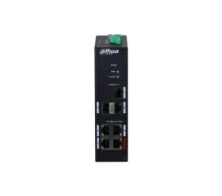 Dahua DH-PFS4307-4ET-96 4 × 100 Mbps Ethernet ports, and 3 × 1000 Mbps uplink optical ports. Meets IEEE 802.3af and IEEE802.3at power supply standards. The red port meets Hi-PoE/IEEE 802.3bt