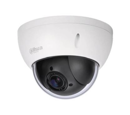 Dahua DH-SD22404DB-GNY - Cámara IP Formato Domo PTZ, Resistente a Intemperie, Resolución 4MP 25/30fps (1920x1080px), Zoom Motorizado x4 (2,8-12mm), Visión Nocturna Starlight, Alimentación PoE y por Fuente (no incl.), MicroSD