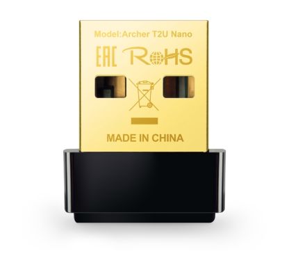 TP-Link Archer T2U Nano AC600 Nano Wi-Fi USB Adapter,433Mbps at 5GHz + 200Mbps at 2.4GHz, USB 2.0