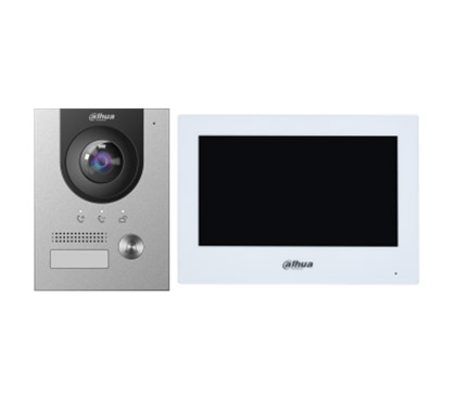 Dahua DHI-KTD02(S) Kit de videoportero villa 2 hilos y Wi-Fi panel interior, montaje superficie, DHI-VTH2622GW-W y DHI-VTO2202F-