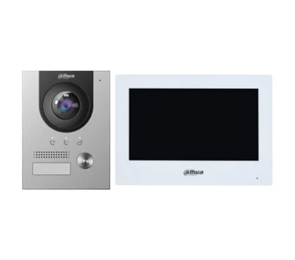 Dahua DHI-KTD02(S) Kit de videoportero villa 2 hilos y Wi-Fi panel interior, montaje superficie, DHI-VTH2622GW-W y DHI-VTO2202F-