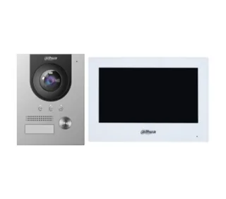 Dahua DHI-KTD02(S) Kit de videoportero villa 2 hilos y Wi-Fi panel interior, montaje superficie, DHI-VTH2622GW-W y DHI-VTO2202F-
