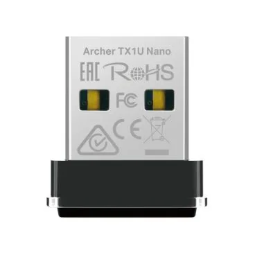 TP-Link Archer TX1U Nano AX300 Nano Wi-Fi 6 USB Adapter SPEED: 287 Mbps at 2.4 GHz SPEC: Internal Antennas, USB 2.0 FEATURE: MU-MIMO, OFDMA