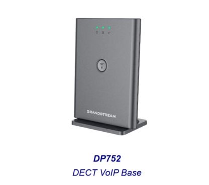 Grandstream DP752 Estación base DECT para DP720/DP722/DP725/DP730, 10 cuentas SIP,10 líneas,5 llamadas concurrentes y conferencia 3 vías. Alcance 400 m. en ext. con DP730 y 50 en int. 1 puer