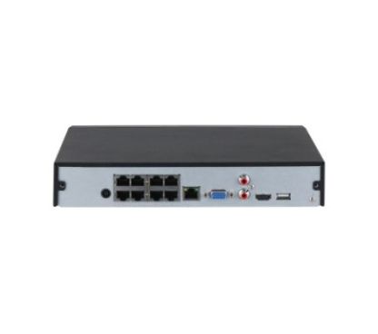 Dahua DHI-NVR2108HS-8P-I2 - Grabador IP de Sobremesa, 8 Canales PoE hasta 12MP, Capacidad para 1 HDD de 10TB (no incl.), Compresión Smart H.265+/Smart H.264+, Ancho de Banda 144/72Mbps de Entrada/Salida, Consumo PoE 72W