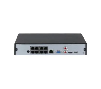 Dahua DHI-NVR2108HS-8P-I2 - Grabador IP de Sobremesa, 8 Canales PoE hasta 12MP, Capacidad para 1 HDD de 10TB (no incl.), Compresión Smart H.265+/Smart H.264+, Ancho de Banda 144/72Mbps de Entrada/Salida, Consumo PoE 72W