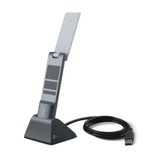 TP-Link ARCHER TX21UH AX1800 High Gain Dual Band Wi-Fi 6 USB Adapter SPEED: 1201 Mbps at 5 GHz + 574 Mbps at 2.4 GHz SPEC: High Gain External Antennas, USB 3.0, Cradle with Extension Cable F