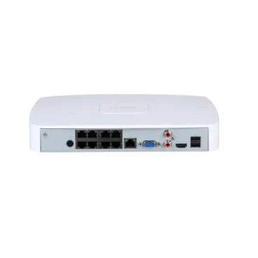 Dahua DHI-NVR4108-8P-EI - Grabador IP de Sobremesa, 8 Canales PoE hasta 16MP, Capacidad para 1 HDD hasta 16TB (no incl.), Compresión Smart H.265+/Smart H.264+, Ancho de Banda 256/256Mbps de Entrada/Salida, PoE Budget 72W