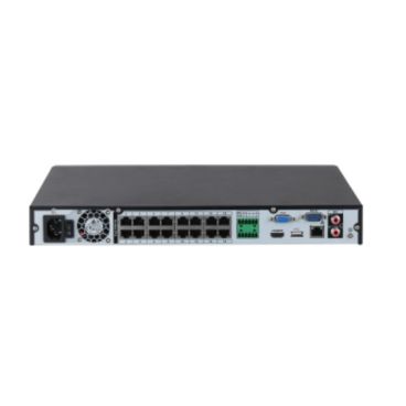 Dahua DHI-NVR4216-16P-EI - Grabador IP de Sobremesa, 16 Canales PoE hasta 16MP, Capacidad para 2 HDD de 16TB (no incl.), Compresión Smart H.265+/Smart H.264+, Ancho de Banda 256/256Mbps de Entrada/Salida, Consumo PoE 130W