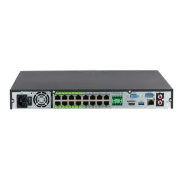 Dahua DHI-NVR5216-16P-EI2 - Grabador IP de Sobremesa, 16 Canales PoE hasta 32MP, Capacidad para 2 HDD de 20TB (no incl.), Compresión H.265+/H.264+, Ancho de Banda 448/448Mbps de Entrada/Salida, PoE Budget 130W