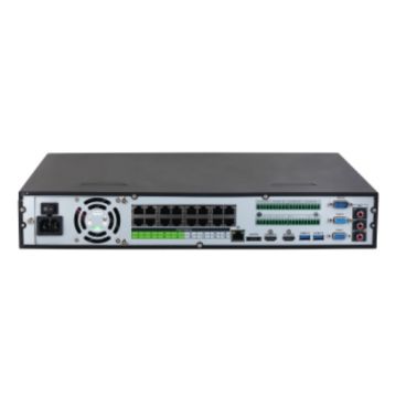 Dahua DHI-NVR5432-16P-EI - Grabador IP de Sobremesa, 32 Canales: 16 PoE hasta 32MP, Capacidad para 4 HDD de 20TB (no incl.), Compresión H.265+/H.264+, Ancho de Banda 384/384Mbps de Entrada/Salida, PoE Budget 150W