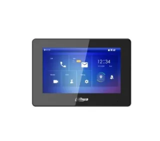 Dahua DHI-VTH5422HB-W Elegant design with PC and ABS material. Built-in Linux OS. 7" capacitive touch screen, 1024 × 600. Displays the camera's image when it receives a call from the door st
