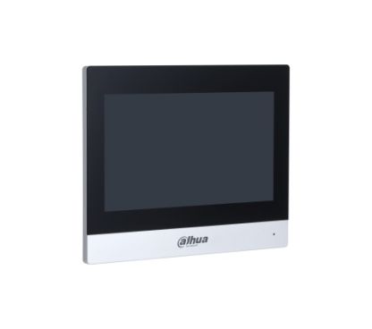 Dahua DHI-VTH8621KMS-WP Elegant alluminum alloy design. Built-in Linux OS. 7" capacitive touch screen, 1024 × 600. Displays the camera's image when it receives a call from the door station. 6-channel