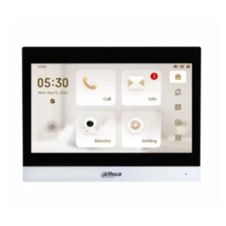Dahua DHI-VTH8641KMS-WP IP& Wi-Fi Indoor Monitor. Elegant alluminum alloy design. Built-in Linux OS. 10 capacitive touch screen