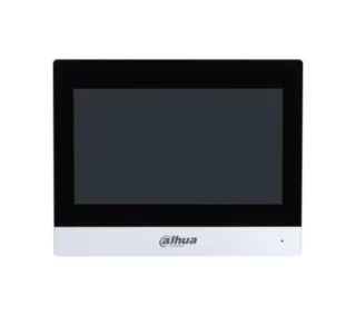 Dahua DHI-VTH8A21KMS-W Elegant all-screen design. 7" capacitive touchscreen, 1024 × 600. Built-in Android OS and flat UI design. Used with the door station, master station and platform to fo