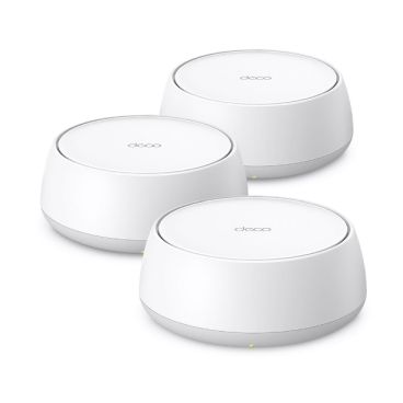 TP-Link Deco BE22(3-pack) BE3600 Whole Home Mesh Wi-Fi 7 System SPEED: 688 Mbps at 2.4 GHz + 2882 Mbps at 5 GHz SPEC: Internal Antennas, 2 × 1 Gigabit Ports (WAN/LAN auto-sensing), 160MHz fo