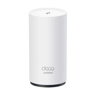 TP-Link Deco BE25-Outdoor(1-pack) BE3600 Outdoor/Indoor Mesh Wi-Fi 7 Unit SPEED: 688 Mbps at 2.4 GHz + 2882 Mbps at 5 GHz SPEC: Internal Antennas, 2× 2.5 Gigabit Ports (WAN/LAN auto-sensing), IP65, PoE and AC Power Supply FEATURE: