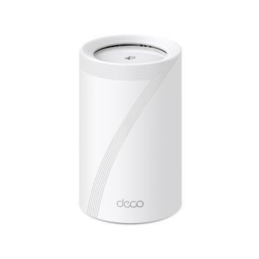 TP-Link Deco BE65(1-pack) Unidad BE9300 Whole Home Mesh Wi-Fi 7 (tribanda) VELOCIDAD: 688 Mbps a 2,4 GHz + 2882 Mbps a 5 GHz + 5765 Mbps a 6 GHz ESPECIFICACIONES: Antenas internas, 4 puertos Gigabit de 2,5 (detección automática