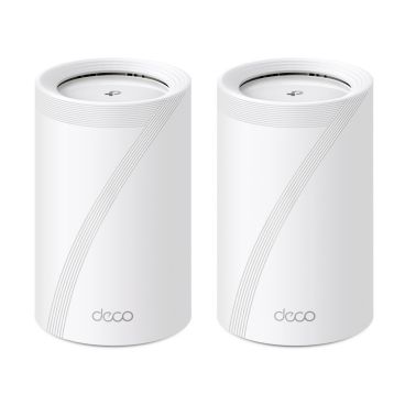 TP-Link Deco BE65(2-PACK) Sistema Wi-Fi 7 Mesh para toda la casa BE9300( Tri-Banda) VELOCIDAD: 574 Mbps a 2,4 GHz + 2880 Mbps a 5 GHz + 5760 Mbps a 6 GHz ESPECIFICACIONES: antenas internas,