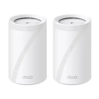 TP-Link Deco BE65(2-PACK) Sistema Wi-Fi 7 Mesh para toda la casa BE9300( Tri-Banda) VELOCIDAD: 574 Mbps a 2,4 GHz + 2880 Mbps a 5 GHz + 5760 Mbps a 6 GHz ESPECIFICACIONES: antenas internas,