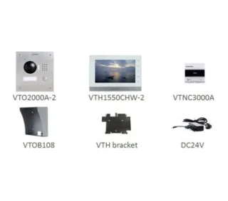 Dahua VTKB-2000A-1550C-2-E Kit videoportero IP Dahua, 2 hilos, montaje empotrado. Formado por: monitor interior (VTH1550CHW-2) p