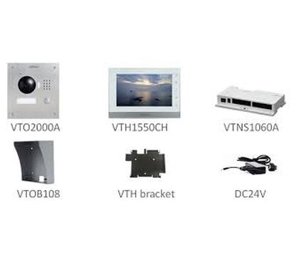 Dahua VTKB-2000A-1550CH-S Kit videoportero IP Dahua montaje superficie. Formado por: monitor interior (VTH1550CH), panel exterio