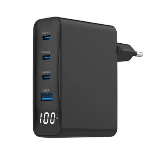 Gembird Cargador rápido USB GaN 4 P 100 W LCD