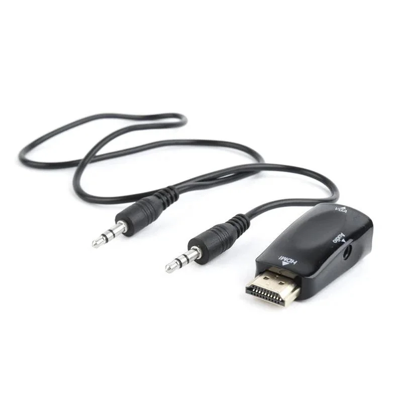 Gembird Adaptador HDMI a VGA y audio, negro