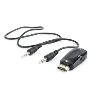Gembird Adaptador HDMI a VGA y audio, negro
