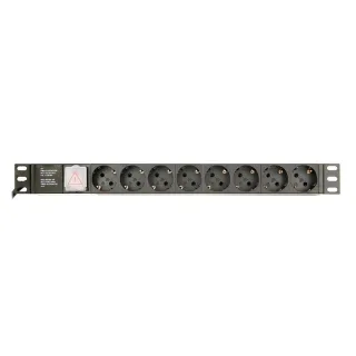 Gembird PDU, 8 tomas Schuko, 1U, 16A, cable de 3 m