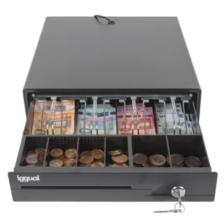 iggual Cajón Portamonedas IRON-10 38cm 4+6 negro