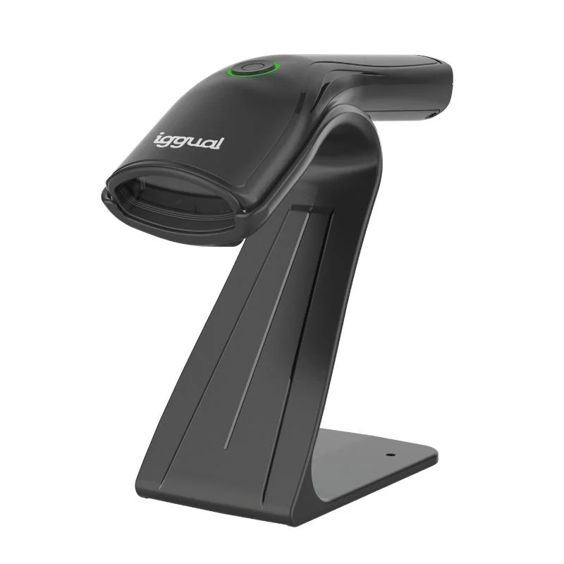 iggual Lector código barras 1D USB botón soporte