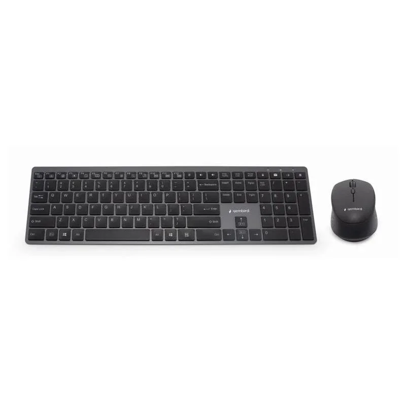 Gembird Kit Teclado+Ratón Inalámbr. Pro Slim Negro