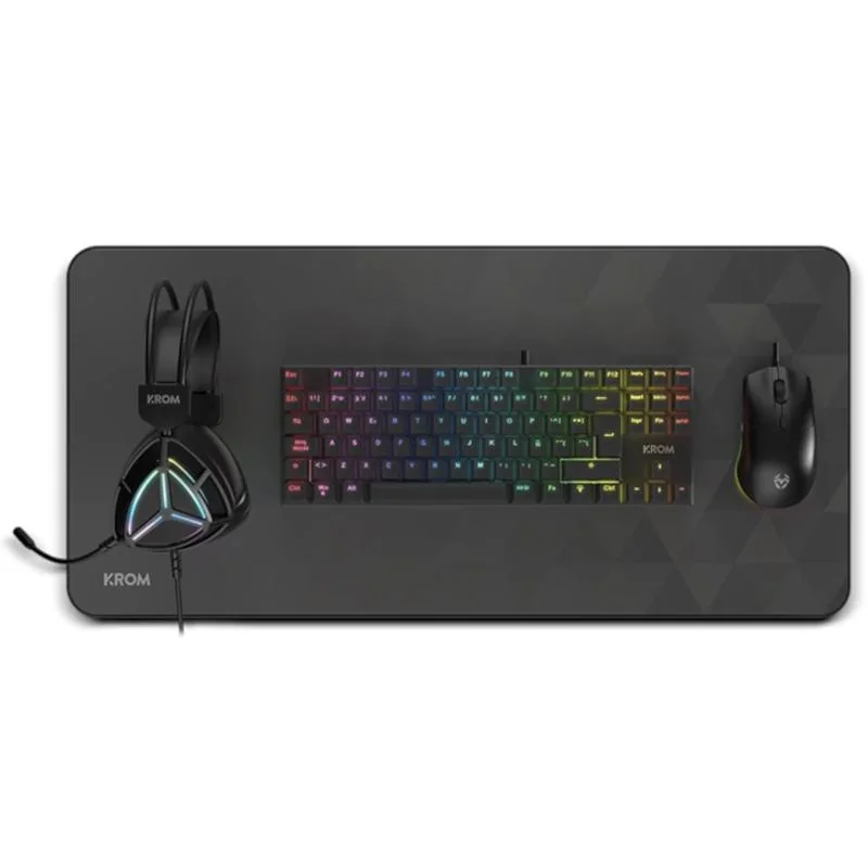KROM KLASS PCombo Gaming 4 en 1 RGB Negro