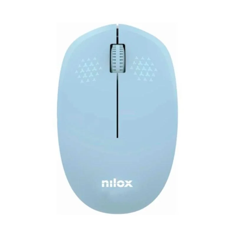 Nilox Ratón Wireless, 1000 DPI, 3 botones, Azul