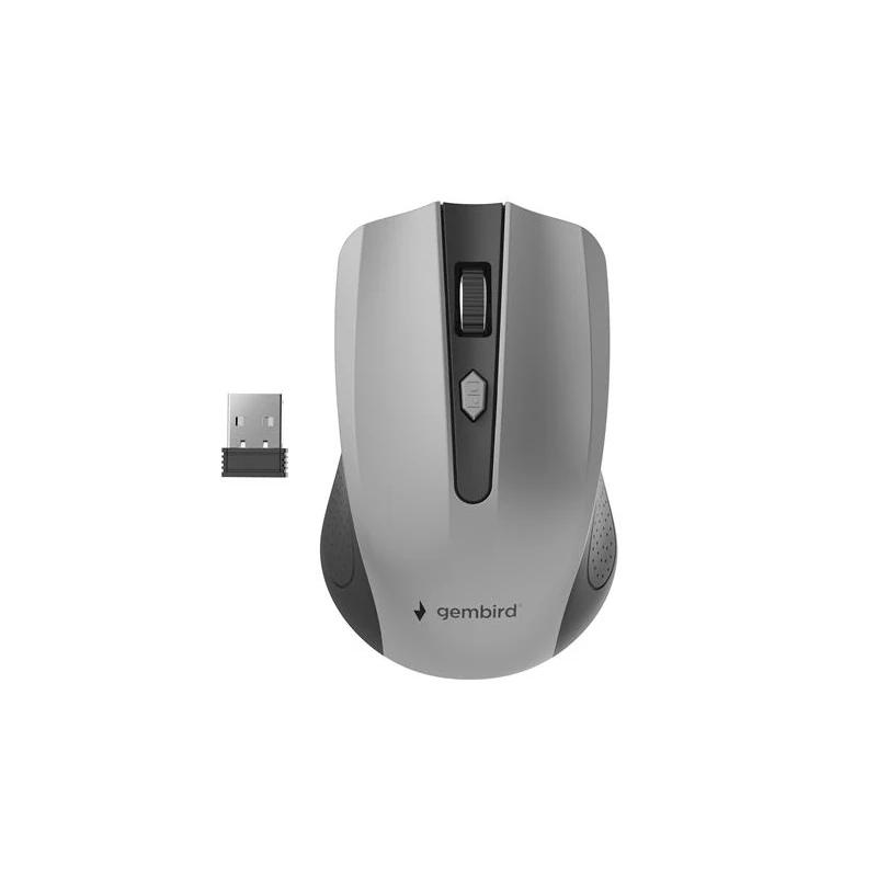 Gembird Ratón Óptico Inalámbr. 1600 DPI Negro/Gris