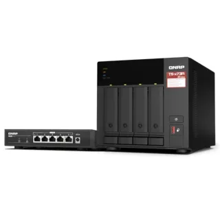 QNAP TS-473A-SW5T Bundle NAS 4XHDD-Bay + Switch