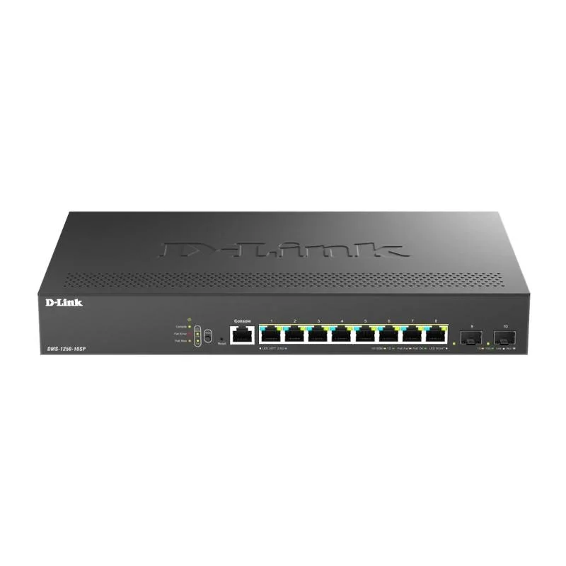 D-Link DMS-1250-10SP/E Switch 8xMG 2xSFP+ L2 PoE