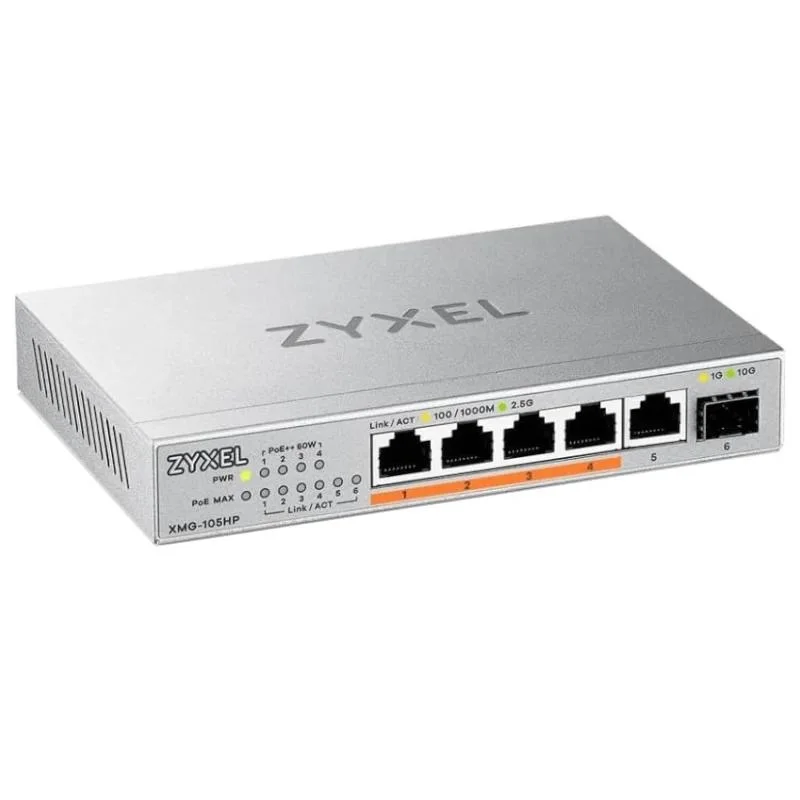Zyxel XMG-105 Switch 5x2,5G 1xSFP+ PoE++ Desktop