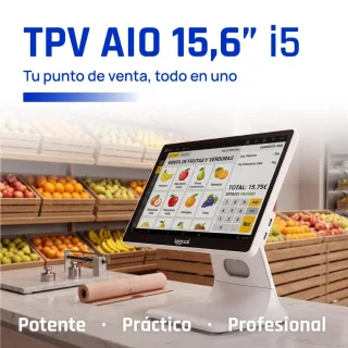 iggual TPV AIO 15,6" i5 8350U 8+256GB W11Pro blanc