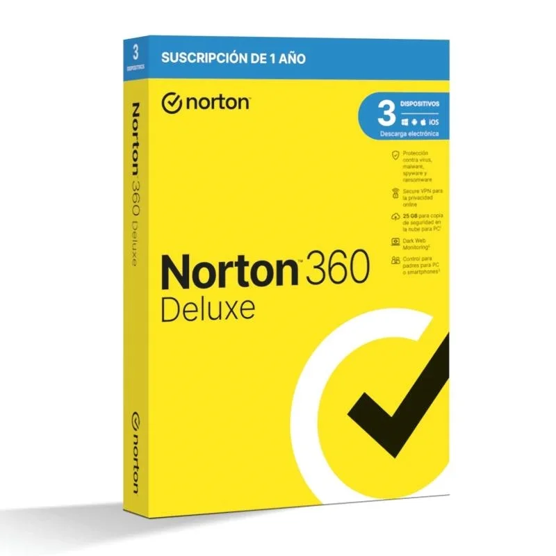 NORTON 360 Deluxe 25GB ES 1us 3 dispositivos 1A