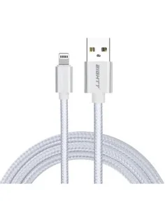 CABLE USB 2.0 1 M A LIGHTNING CARGA TRENZADO IPHONE PLATA PN: ECI-2S EAN: 8425402170854