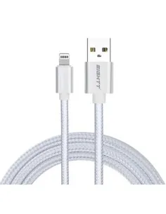 CABLE USB 2.0 1 M A LIGHTNING CARGA TRENZADO IPHONE PLATA PN: ECI-2S EAN: 8425402170854