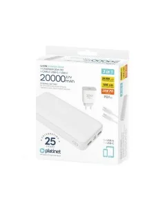 POWERBANK 20000 MAH PLATINET 3 EN 1 + CABLE + CARGADOR PN: PMPB20SETW EAN: 5907595462204
