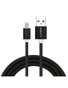CABLE USB 2.0 1 M A LIGHTNING CARGA TRENZADO IPHONE NEGRO PN: ECI-2B EAN: 8425402170861