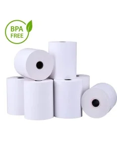 PAPEL TERMICO CAJA 50 ROLLOS 80X80X12 SIN BISFENOL A PN: R8080-50-SB EAN: 1000000001625