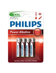 PILAS AAA 4 UNDS PHILIPS BLIS TER ALCALINA PN: LR03P4B EAN: 6959033840012